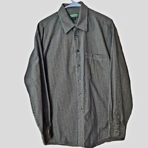 DAVID WOOD CLOTHIERS Button Up Checkered Shirt Mens Size L Portland Maine USA